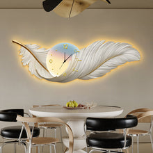 Load image into Gallery viewer, Ethereal Feather Wall Art with LED Border