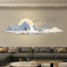 Load image into Gallery viewer, Lunar Mountain Elegance: Porcelain Wall Art