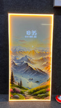 Load image into Gallery viewer, Mountain Range Crystal Painting With Digital Clock And Led