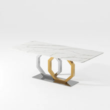Load image into Gallery viewer, Modern Jenpeg White Marble Dining Table