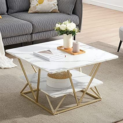 Luxurious White Marble Coffee Table With Storage – Saajawat