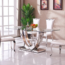 Load image into Gallery viewer, Contemporary Rectangle Tempered Glass Top Dining Table
