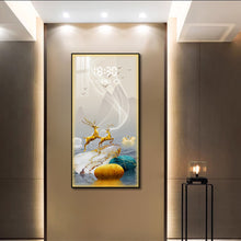 Load image into Gallery viewer, Majestic Golden Deer with Graceful Swans Art