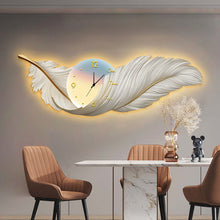 Load image into Gallery viewer, Ethereal Feather Wall Art with LED Border