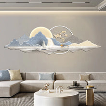 Load image into Gallery viewer, Lunar Mountain Elegance: Porcelain Wall Art