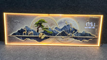 Load image into Gallery viewer, Blue Mountain Crystal Painting With Digital Clock And Led