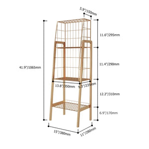 Industrial Gold Bookshelf With 3Tier Basket Office Bookcase