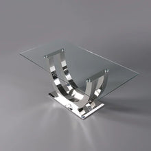 Load image into Gallery viewer, Contemporary Rectangle Tempered Glass Top Dining Table