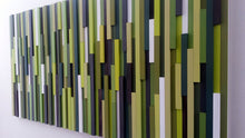 Load image into Gallery viewer, Green Abstract Wood Mosaic Wall Decor