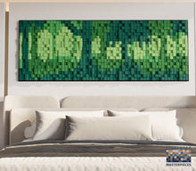 Load image into Gallery viewer, Green Forest 3D Wood Mosaic Wall Decor