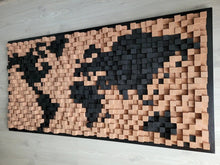 Load image into Gallery viewer, Large Wooden World Map Wood Mosaic Wall Decor