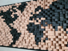 Load image into Gallery viewer, Large Wooden World Map Wood Mosaic Wall Decor