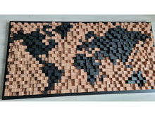Load image into Gallery viewer, Large Wooden World Map Wood Mosaic Wall Decor
