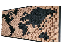 Load image into Gallery viewer, Large Wooden World Map Wood Mosaic Wall Decor