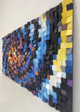 Load image into Gallery viewer, Blue Large Acoustic Wood Mosaic Wall Decor