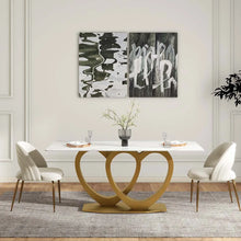 Load image into Gallery viewer, Modern Love Birds White Marble Dining Table