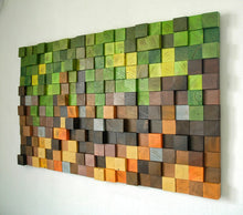 Load image into Gallery viewer, Minecraft Wood Wall Art Wood Mosaic Wall Decor