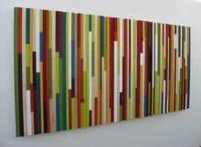 Load image into Gallery viewer, Red, Orange, Green and White Wood Mosaic Wall Decor