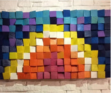 Load image into Gallery viewer, Rising Sun Wood Wall Art Wood Mosaic Wall Decor