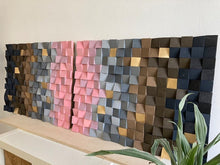 Load image into Gallery viewer, Twin Pinks Wood Mosaic Wall Decor