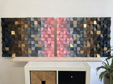 Load image into Gallery viewer, Twin Pinks Wood Mosaic Wall Decor