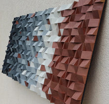 Load image into Gallery viewer, Rustic Copper/Dark Gray and White Wood Mosaic Wall Decor