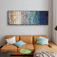 Load image into Gallery viewer, Shades Of Blue And Grey Wood Mosaic Wall Decor