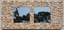 Load image into Gallery viewer, Two Tandem Wood Mirror Mosaic Wall Decor