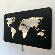 Load image into Gallery viewer, Metal LED World Map Wall Hanging