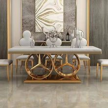 Load image into Gallery viewer, Elegant Modern Rectangle White Marble Dining Table
