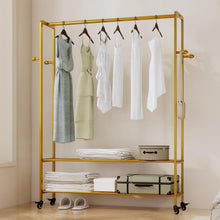 Load image into Gallery viewer, Standing Rolling Clothing Rack Modern Entryway Clothing Rack