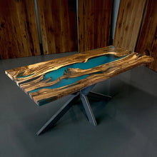 Load image into Gallery viewer, Blue Lake Epoxy Resin Dining Table