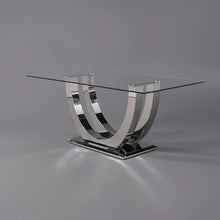 Load image into Gallery viewer, Contemporary Rectangle Tempered Glass Top Dining Table
