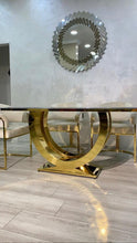 Load image into Gallery viewer, Stainless Steel U Shape Design Black Marble Dining Table