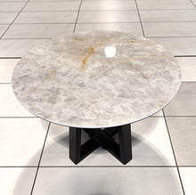 Load image into Gallery viewer, Coffee Table with Round Marble Top and Metal Base
