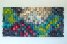 Load image into Gallery viewer, Modern Viva Magenta Wood Mosaic Wall Decor