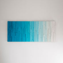 Load image into Gallery viewer, Shades Of Sky Blue And White Plank Wood Mosaic Wall Decor