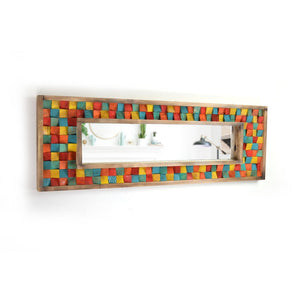 Rainbow Handcrafted Reclaimed Mosaic Mirror Wall Decor