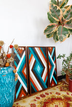 Load image into Gallery viewer, Eye Catching Modern Geometric Wood Mosaic Boho Art Set Of 3