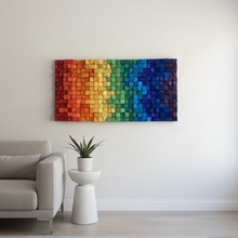 Load image into Gallery viewer, Rainbow wood wall Art Wood Mosaic Wall Decor