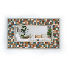 Load image into Gallery viewer, Sage Green, Blue and Beige Reclaimed Wood Mirror Wall Decor