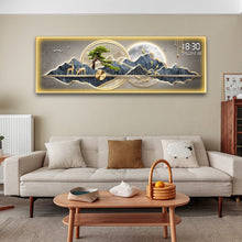 Load image into Gallery viewer, Blue Mountain Crystal Painting With Digital Clock And Led