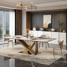 Load image into Gallery viewer, Classic Luxury Stainless Steel Gold Dinning Table