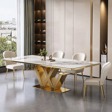 Load image into Gallery viewer, Wonderful Bright Stainless Steel Gold Dinning Table