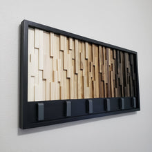 Load image into Gallery viewer, Timber Gradient With Hook Rack Plank Wood Mosaic Wall Decor
