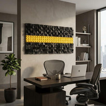 Load image into Gallery viewer, Obsidian Gold Wood Mosaic Wall Decor