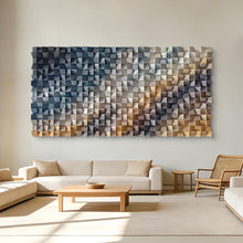 Load image into Gallery viewer, Monochrome Facets Wood Mosaic Wall Decor