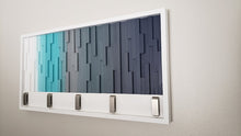 Load image into Gallery viewer, Aqua Gradient Wall Hook Rack Plank Wood Mosaic Wall Decor