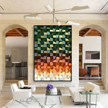 Load image into Gallery viewer, Emerald Green Wood Mosaic Wall Decor