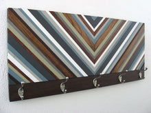 Load image into Gallery viewer, Chevron Harmony Wall Hook Rack Plank Wood Mosaic Wall Decor